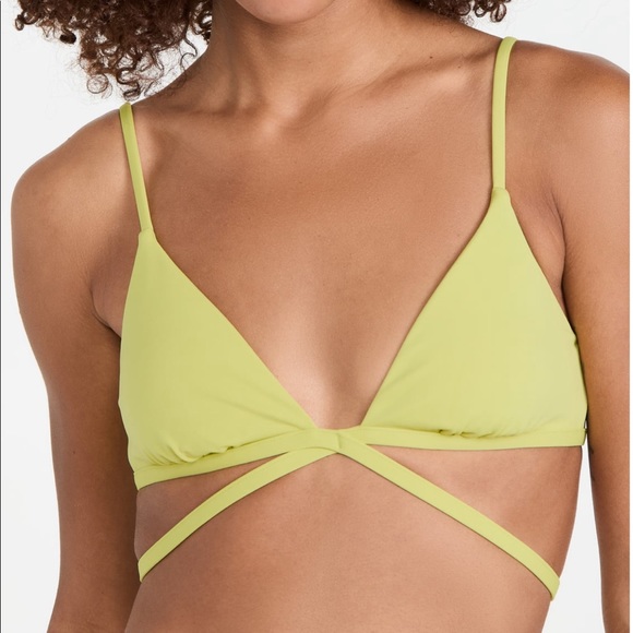 Jonathan Simkhai Harlen Solid Tie Front Bikini Top - Picture 2 of 5